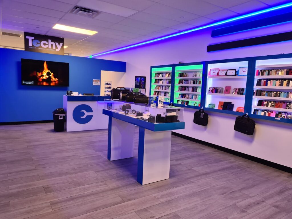 Inside the Techy Doral electronics repair store near Doral, FL